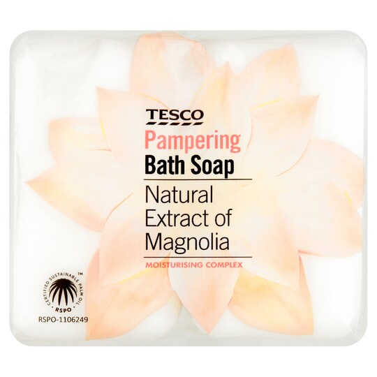 Tesco Pamering Bath Soap Magnolia 4X125g Tesco Groceries