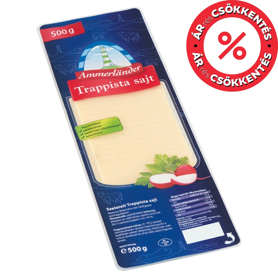 Ammerländer Sliced Trappist Cheese 500 g