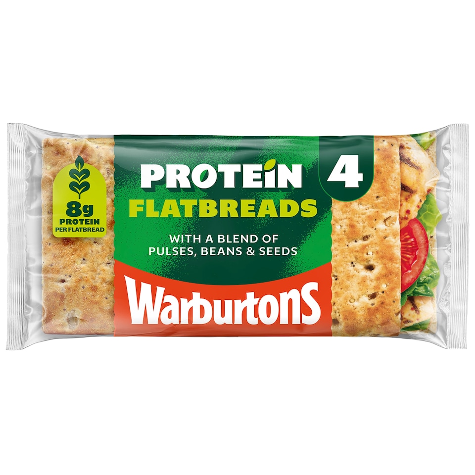 image 1 of Warburtons Protein Flatbreads 4 Pack Sliced