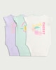 image 2 of F&F Baby 3-Pack Cotton Rich Ribbed Fruit Print Bodysuits in Multi