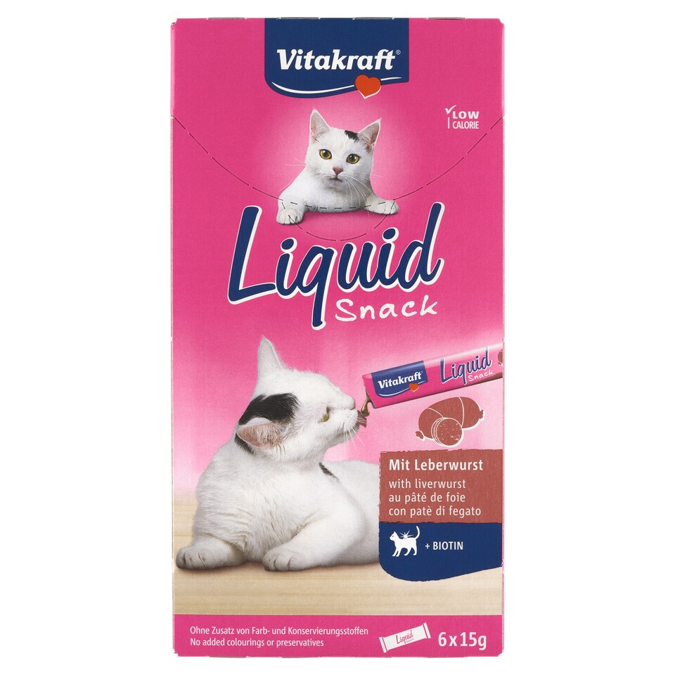 image 1 of Vitakraft Liquid Snack Complementary Food for Cats from 3 Months 6 x 15 g (90 g)