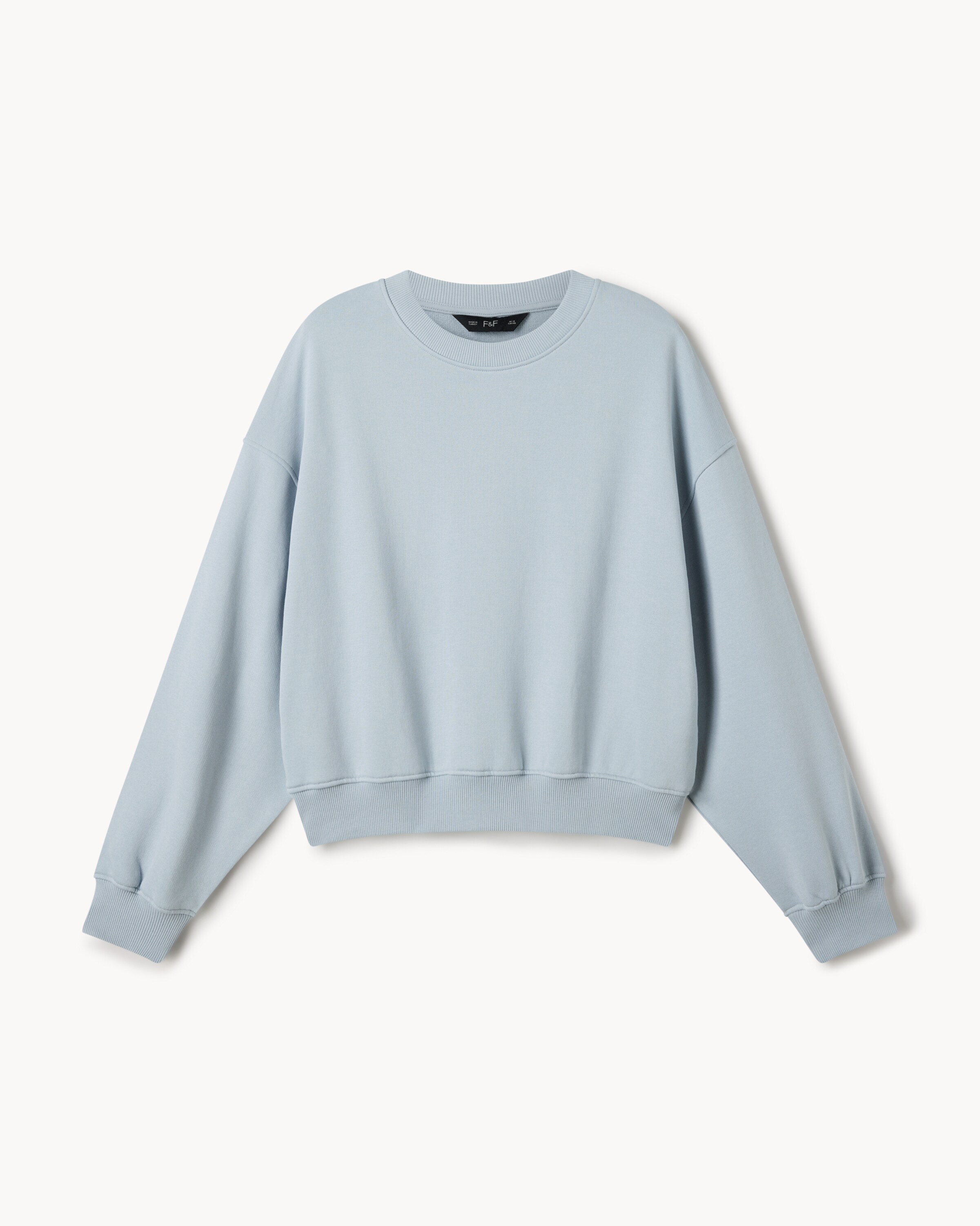 F&F Cotton Rich Balloon Sleeved Sweatshirt in Blue