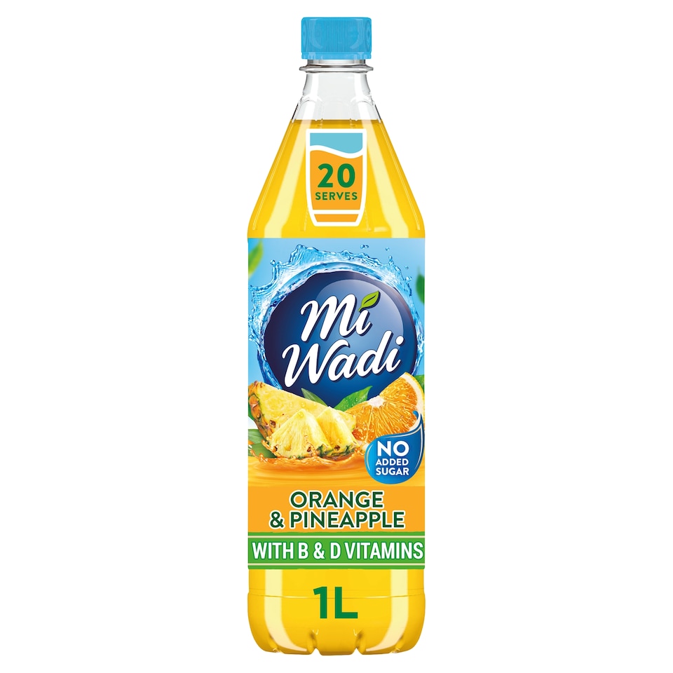 MiWadi Orange & Pineapple No Added Sugar Squash 1L