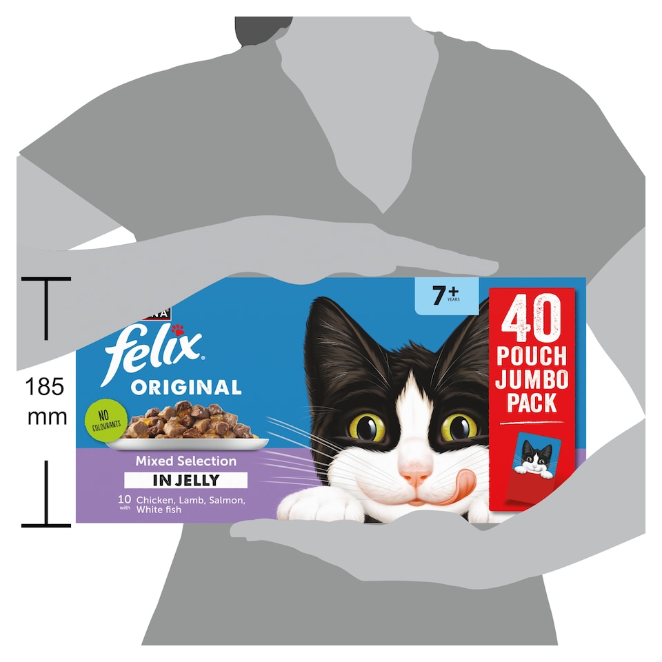 image 1 of FELIX Original Senior 7+ Fish Selection in Jelly Wet Cat Food 40x85g