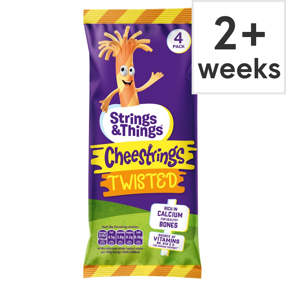 image 1 of Cheestrings Twisted Cheese Snacks 4 Pk, 80 G
