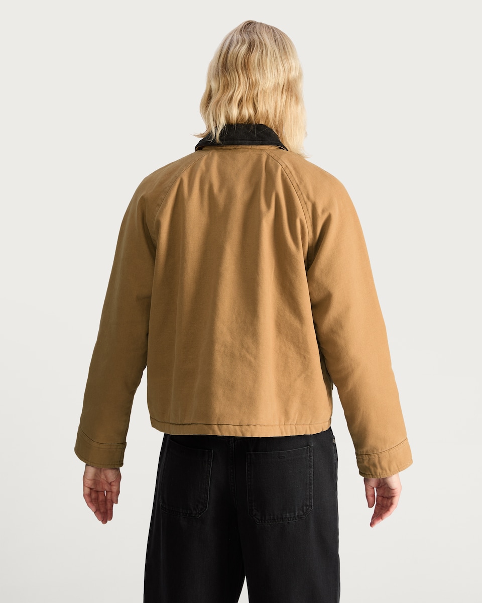image 1 of The F&F Edit Corduroy Collar Utility Jacket in Neutral