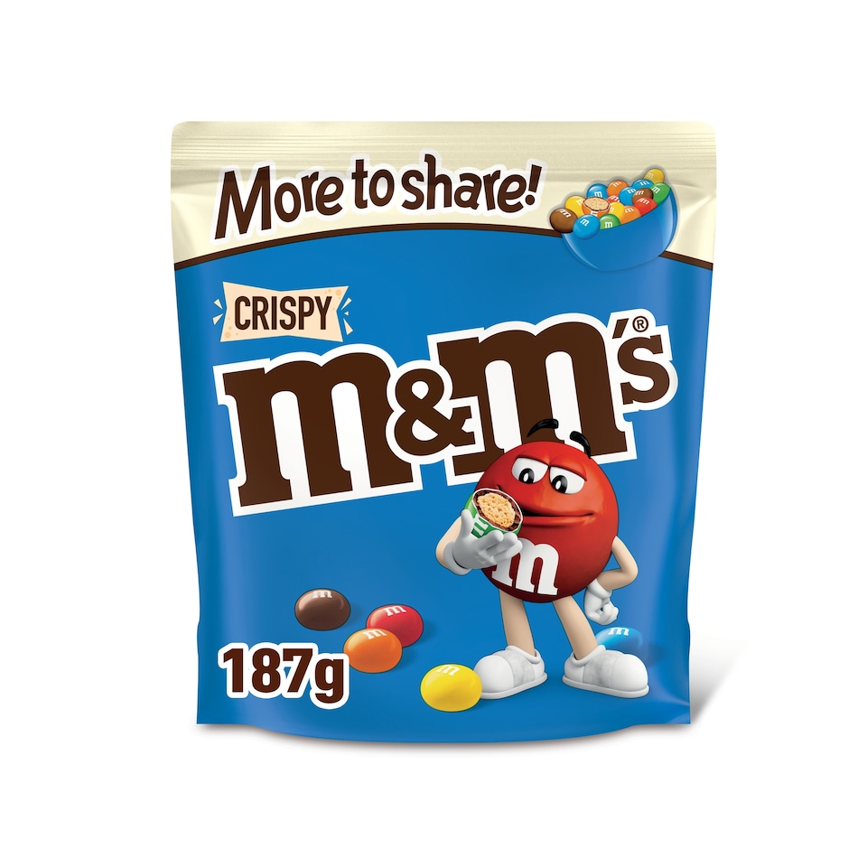 M&M's Crispy Milk Chocolate Pouch Bag 187g