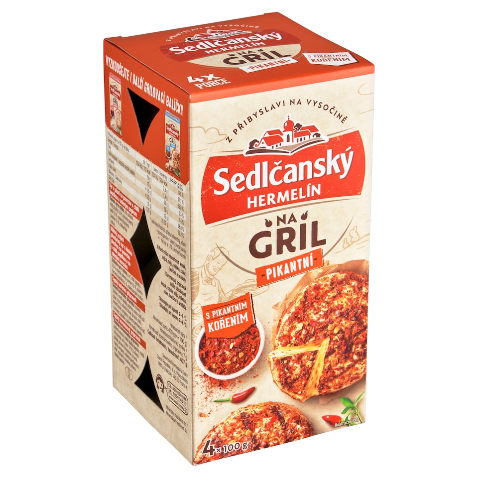 Sedlčanský Hermelín na gril pikantní s pikantním kořením 407g