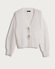 image 4 of F&F Textured Diamanté Bow Cardigan in Cream