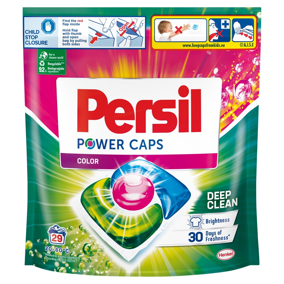 PERSIL pracie kapsuly Power-Caps Deep Clean Color 29 praní, 406 g