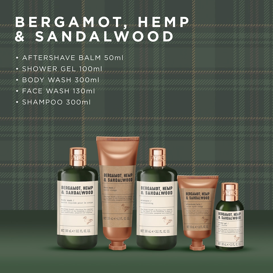 image 1 of Baylis & Harding The Fuzzy Duck Bergamot, Hemp & Sandalwood Men's Travel Essentials Cabin Bag Gift Set