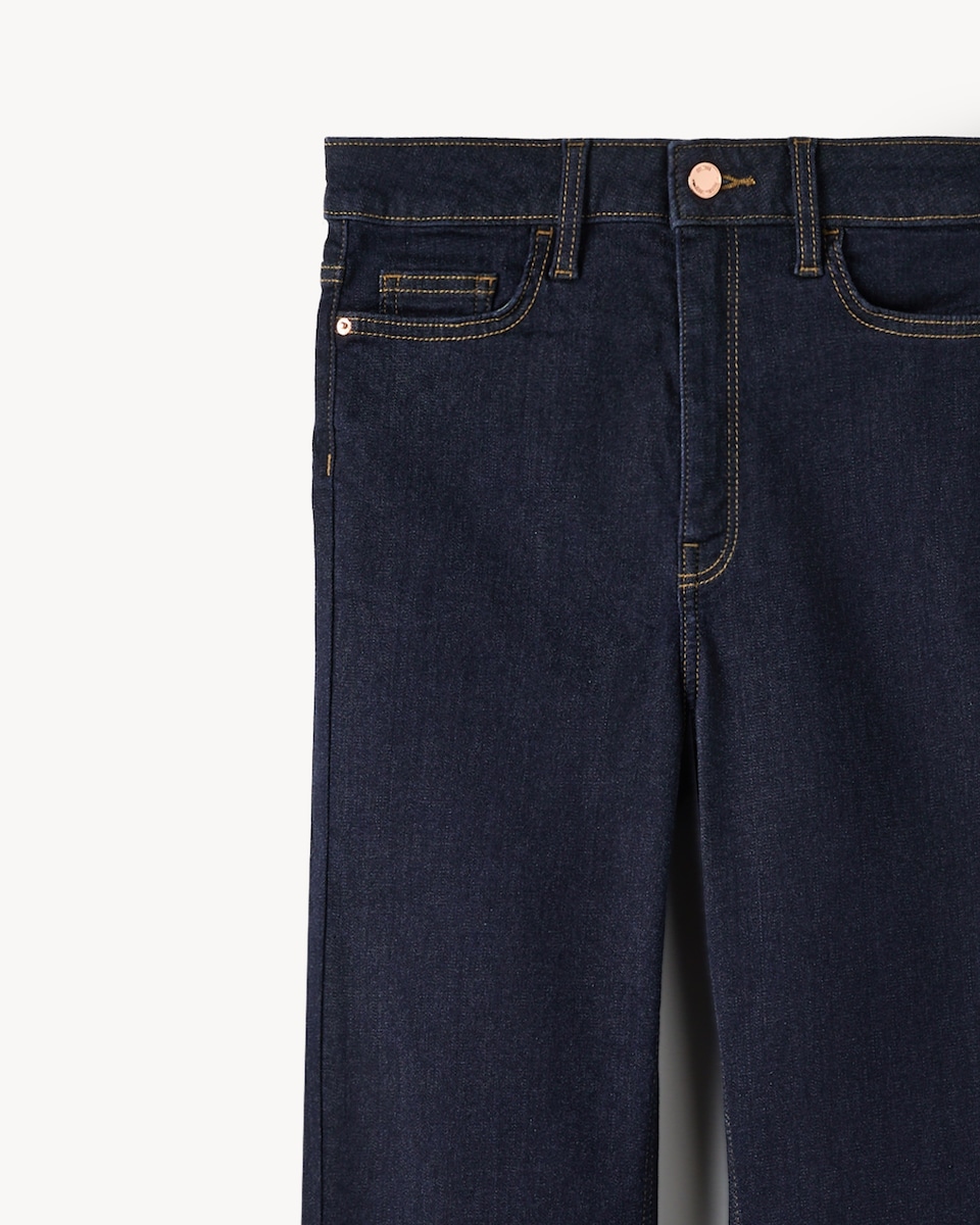 image 1 of F&F Contour High Rise Bootcut Jeans in Navy