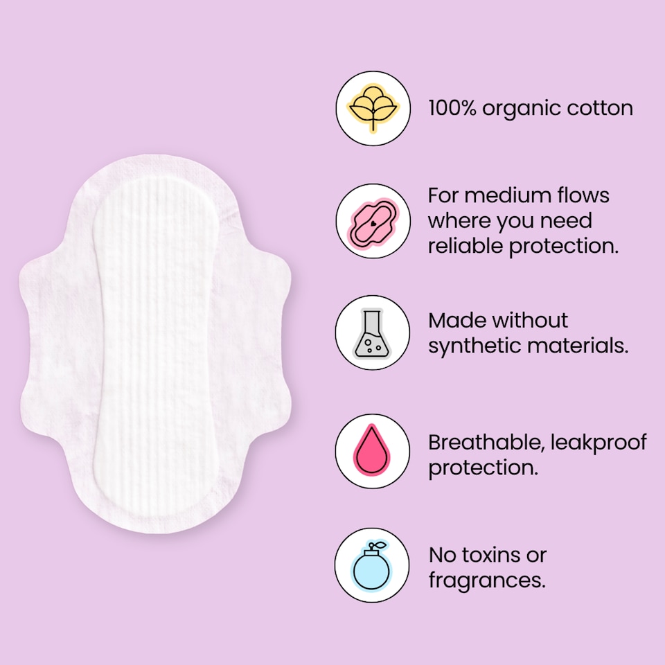 image 1 of TOTM Organic Cotton Pads Medium 12 Pads