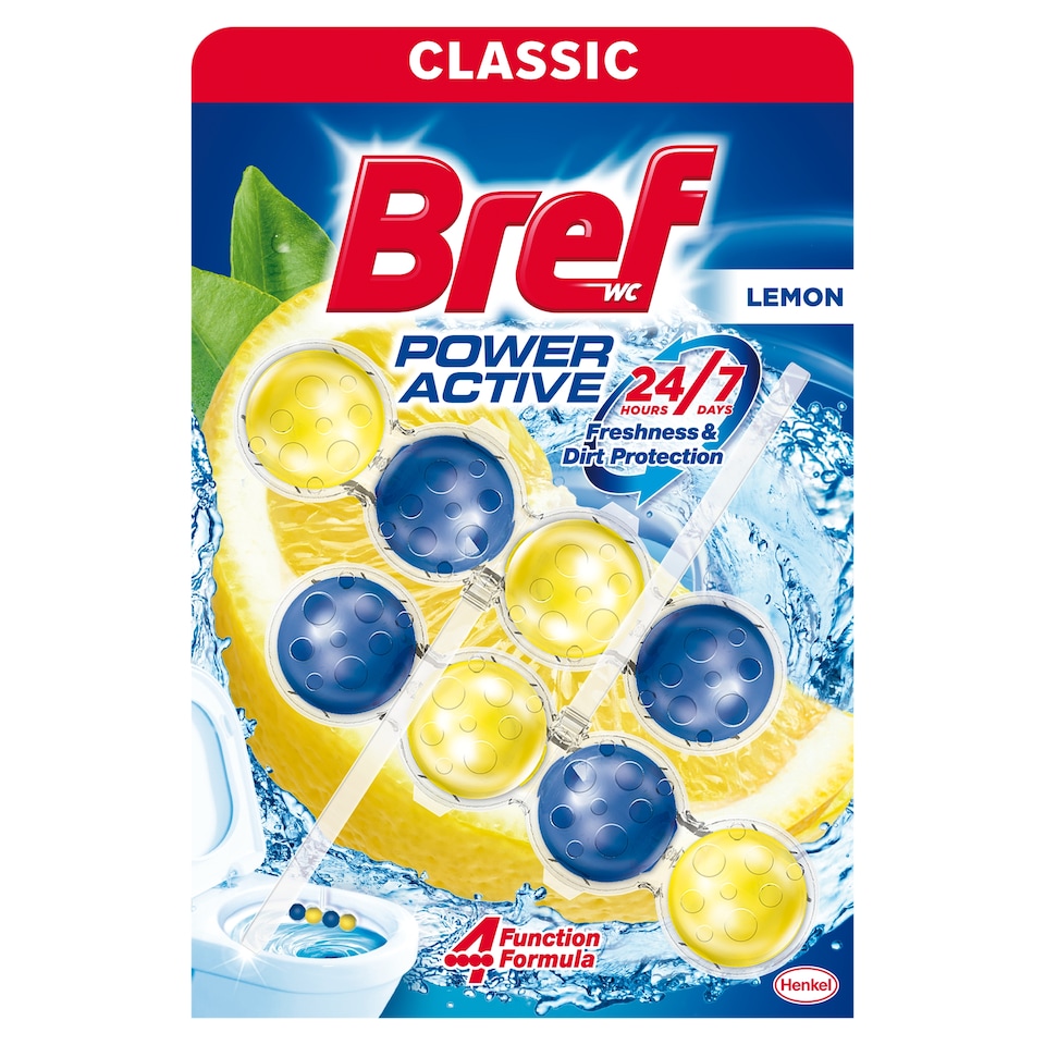 Bref Power Active Lemon Toilet Block 2 x 50 g