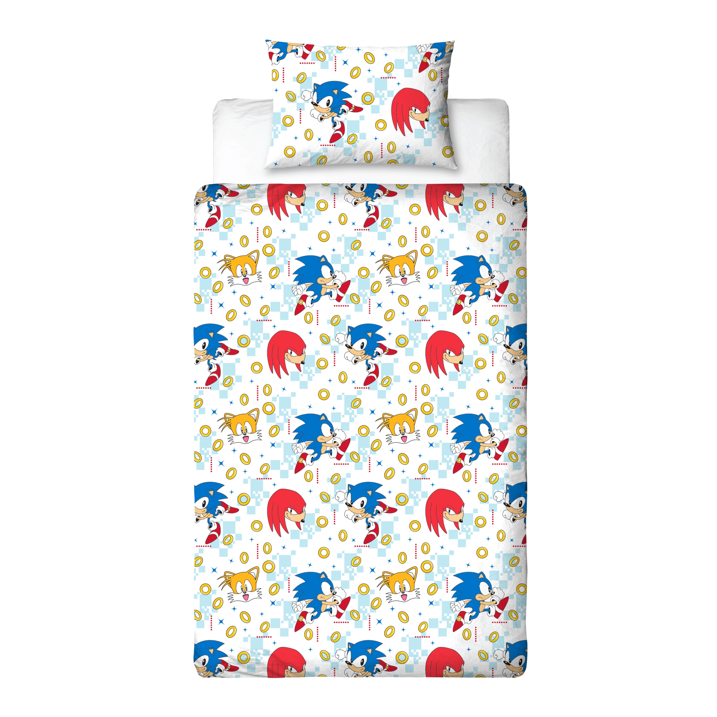 Sonic And Friends – Set Copripiumino Singolo 140x200cm Con Federa 70x90cm – 100% Poliestere Multicolore