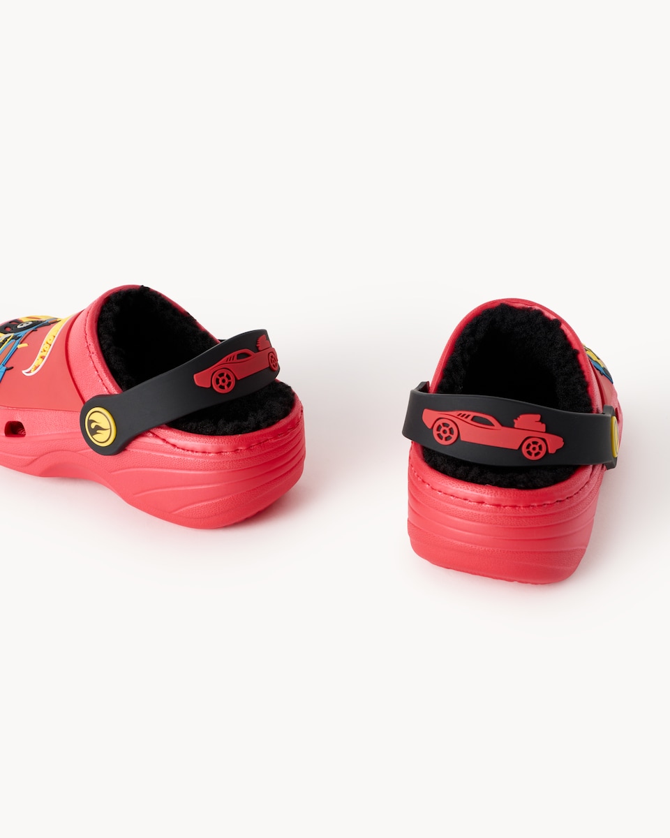 image 1 of Hot Wheels Fleece Lined Clogs in Red