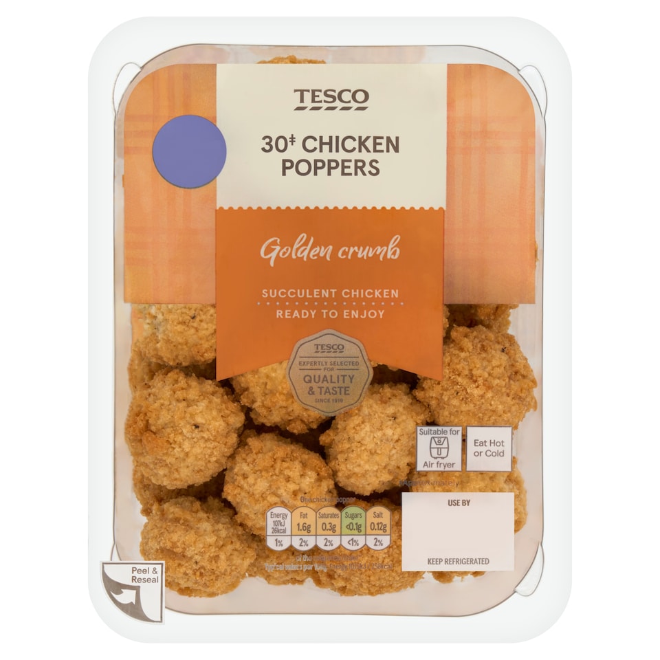 Tesco 30 Chicken Poppers 300g