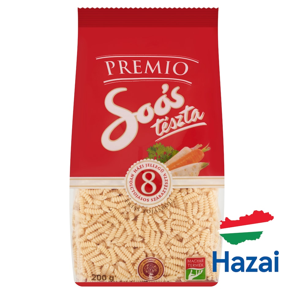 Soós Premio Spiral Home Style Dried Pasta with 8 Eggs 200 g