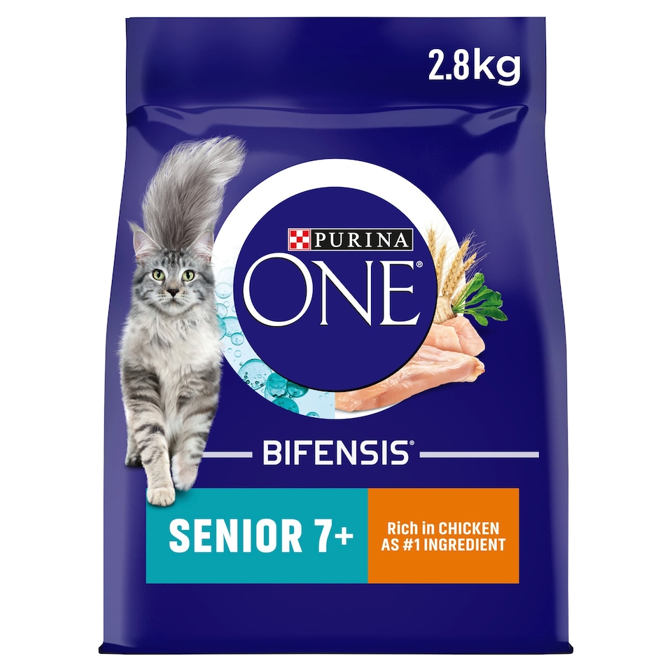 image 1 of Purina One Senior 7+ Dry Cat Food Chicken 2.8Kg