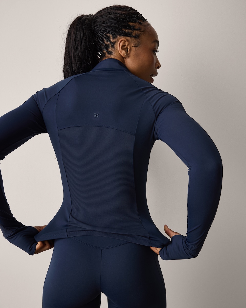 image 1 of F&F Active EVERYHOUR Zip Front Jacket in Navy