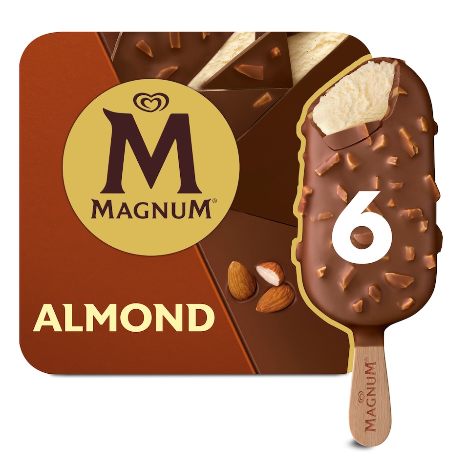 image 1 of Magnum Almond Ice Cream Sticks 6x100ml