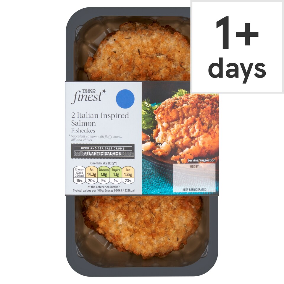 Tesco Finest 2 Italian Inspired Salmon Fishcakes 290g