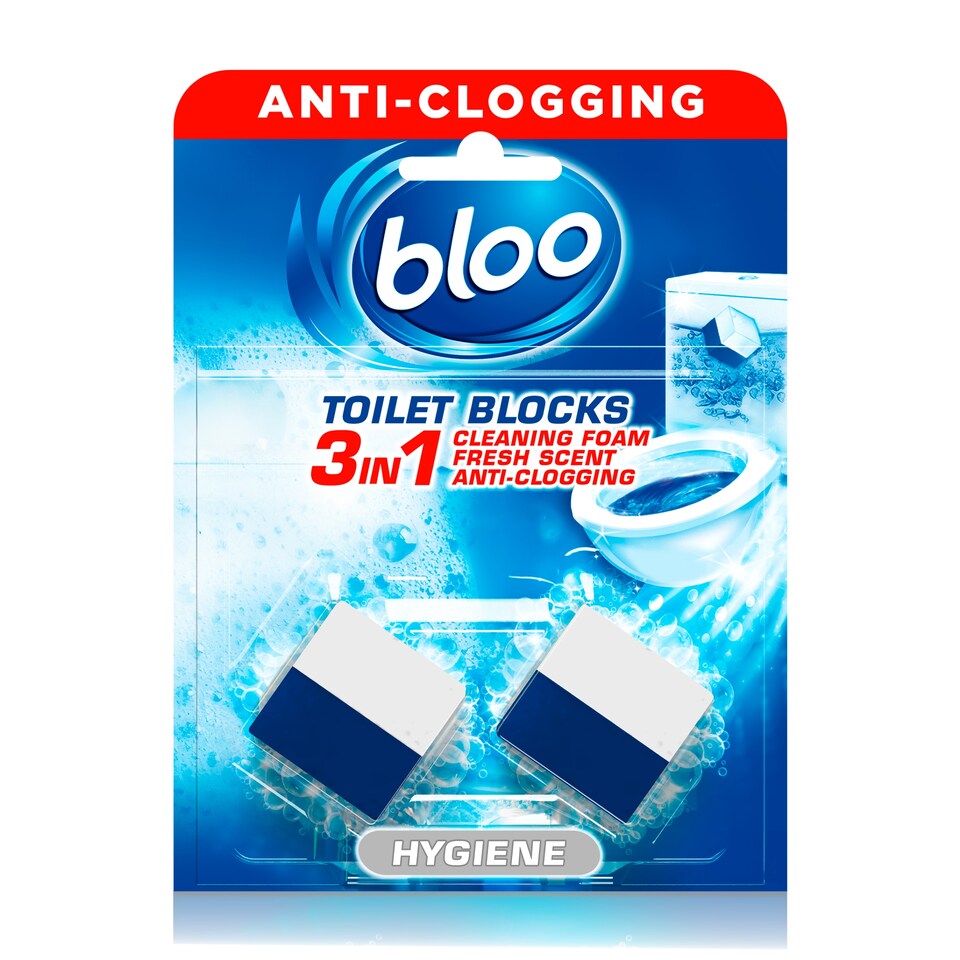 image 1 of Bloo 2in1 Cleaning Foam Fresh Scent Toilet Blocks 2 x 50g