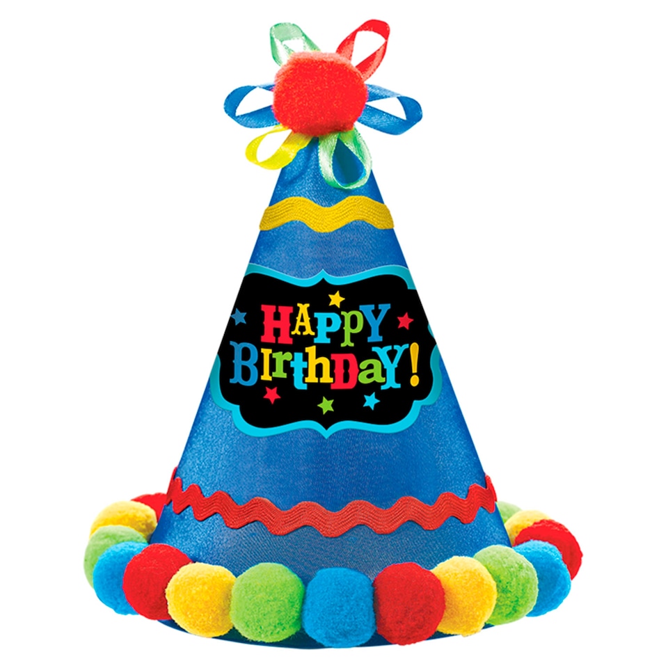 Happy Birthday Blue Cone Hat