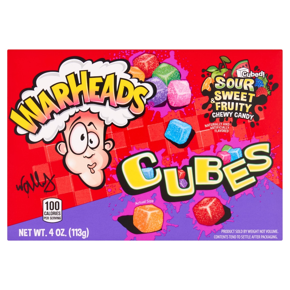 Warheads Sour Chewy Cubes Assorted Flavours 113G