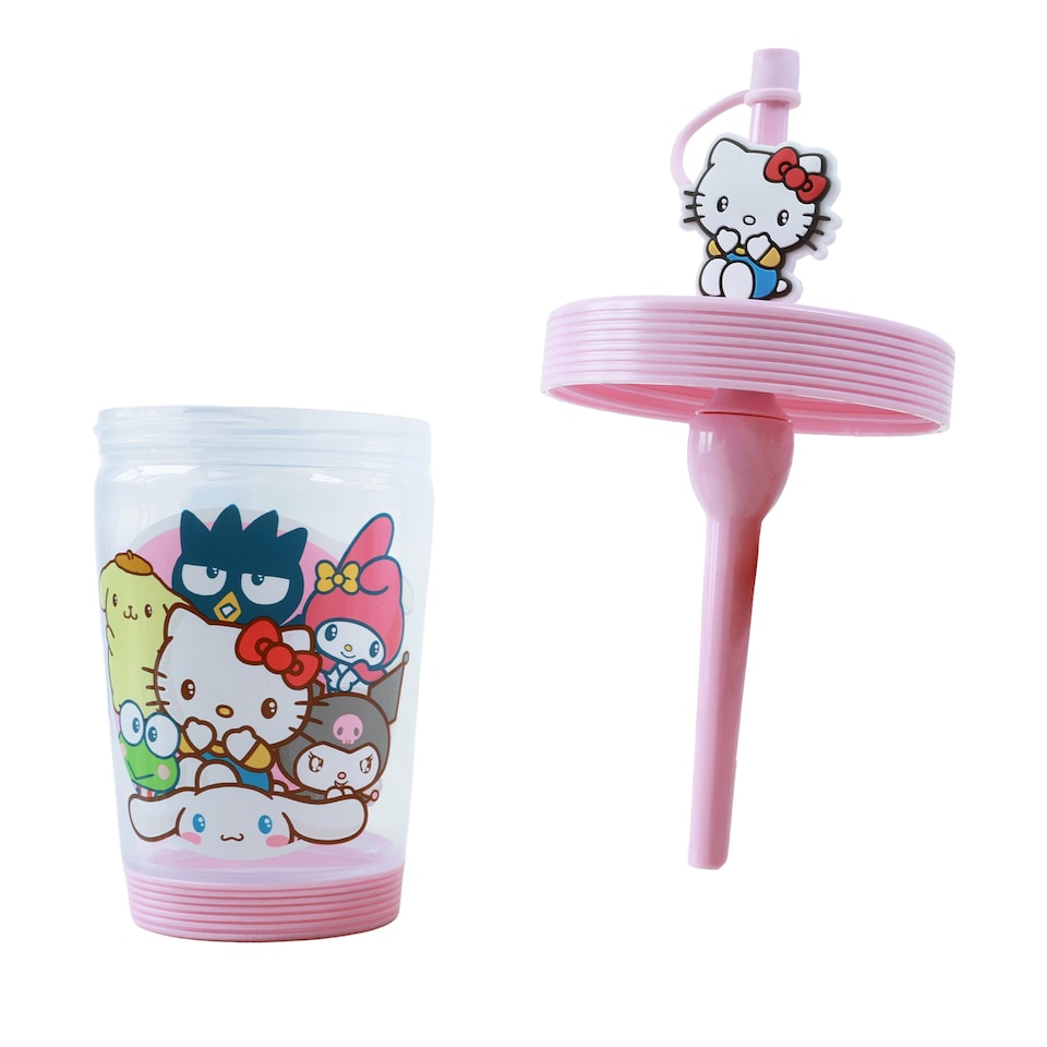 image 1 of Hello Kitty & Friends Water Bottle Straw Cup 450ml
