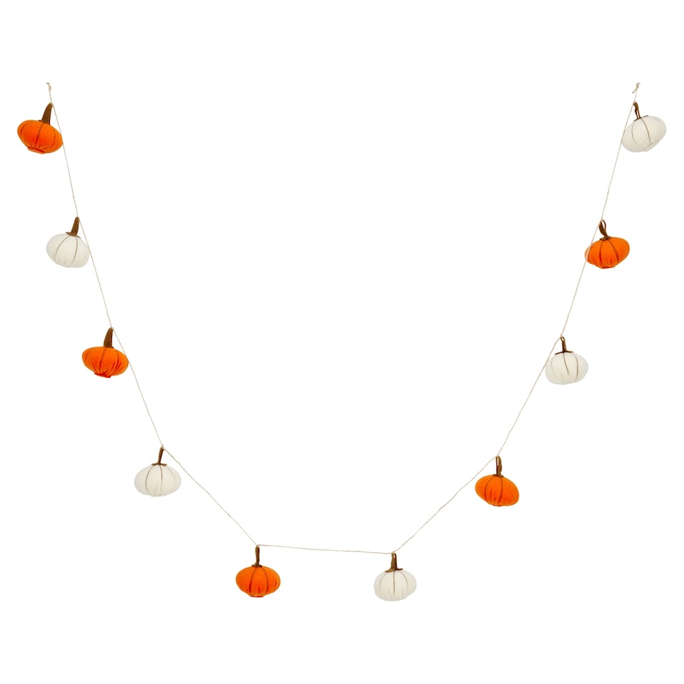 image 1 of Tesco Halloween Felt Pumpkin Garland 10 Pieces