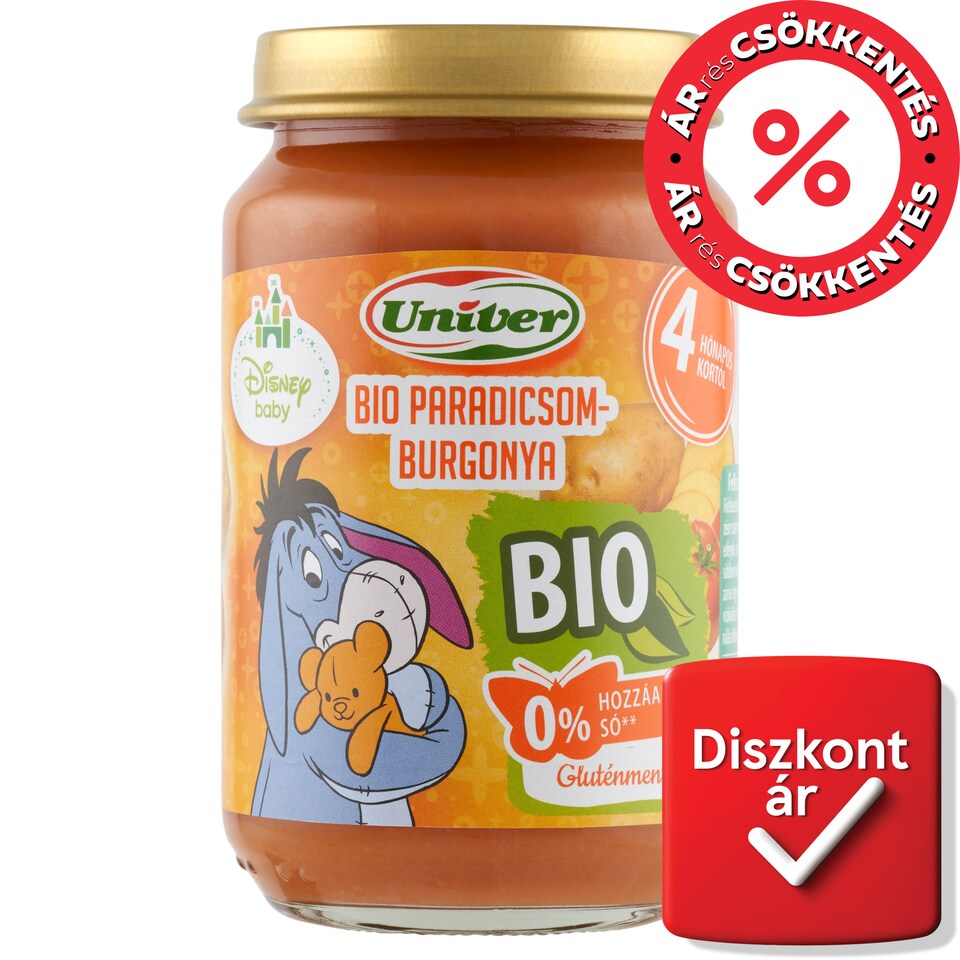 Univer bio paradicsom-burgonya zöldségpüré a bébinek 4 hónapos kortól 163 g  1. kép
