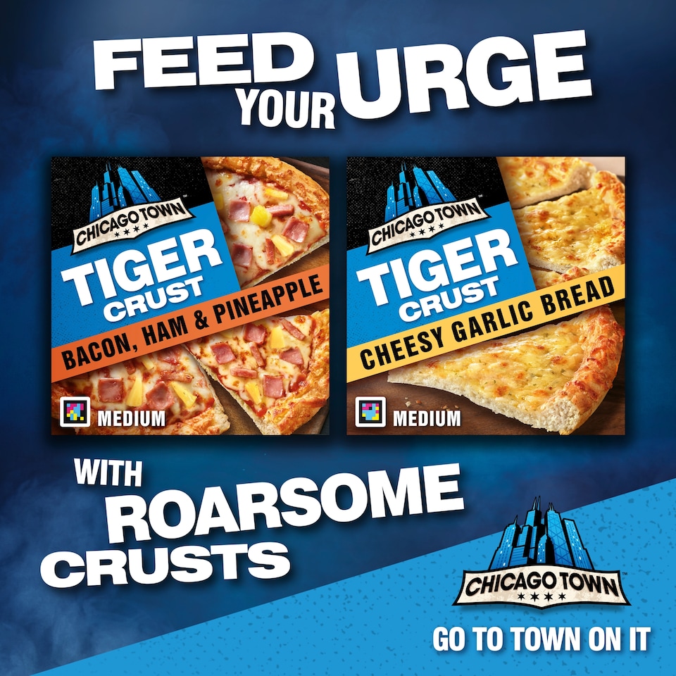 image 1 of Chicago Town Tiger Crust Pizza - Bacon, Ham & Pineapple 380g