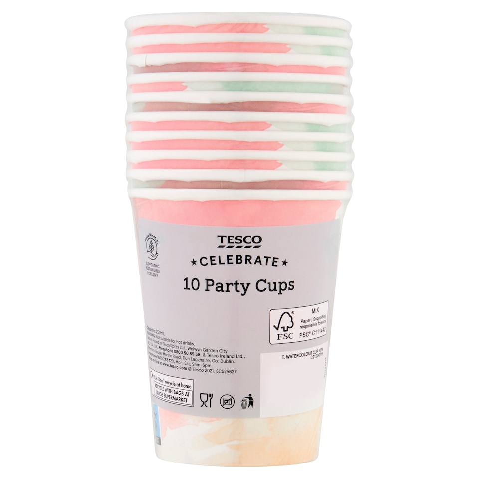 Tesco Watercolour Cup 10 Pack