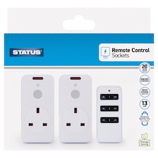 Status Remote Control Sockets Twin Pack With LED Indicator.