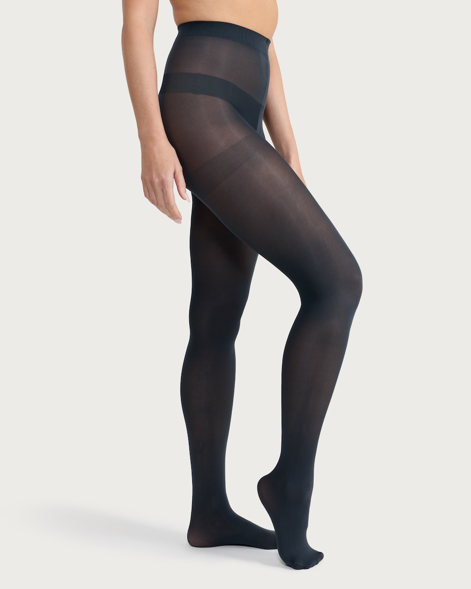 image 1 of F&F 3-Pack 60 Denier Opaque Tights in Burgundy