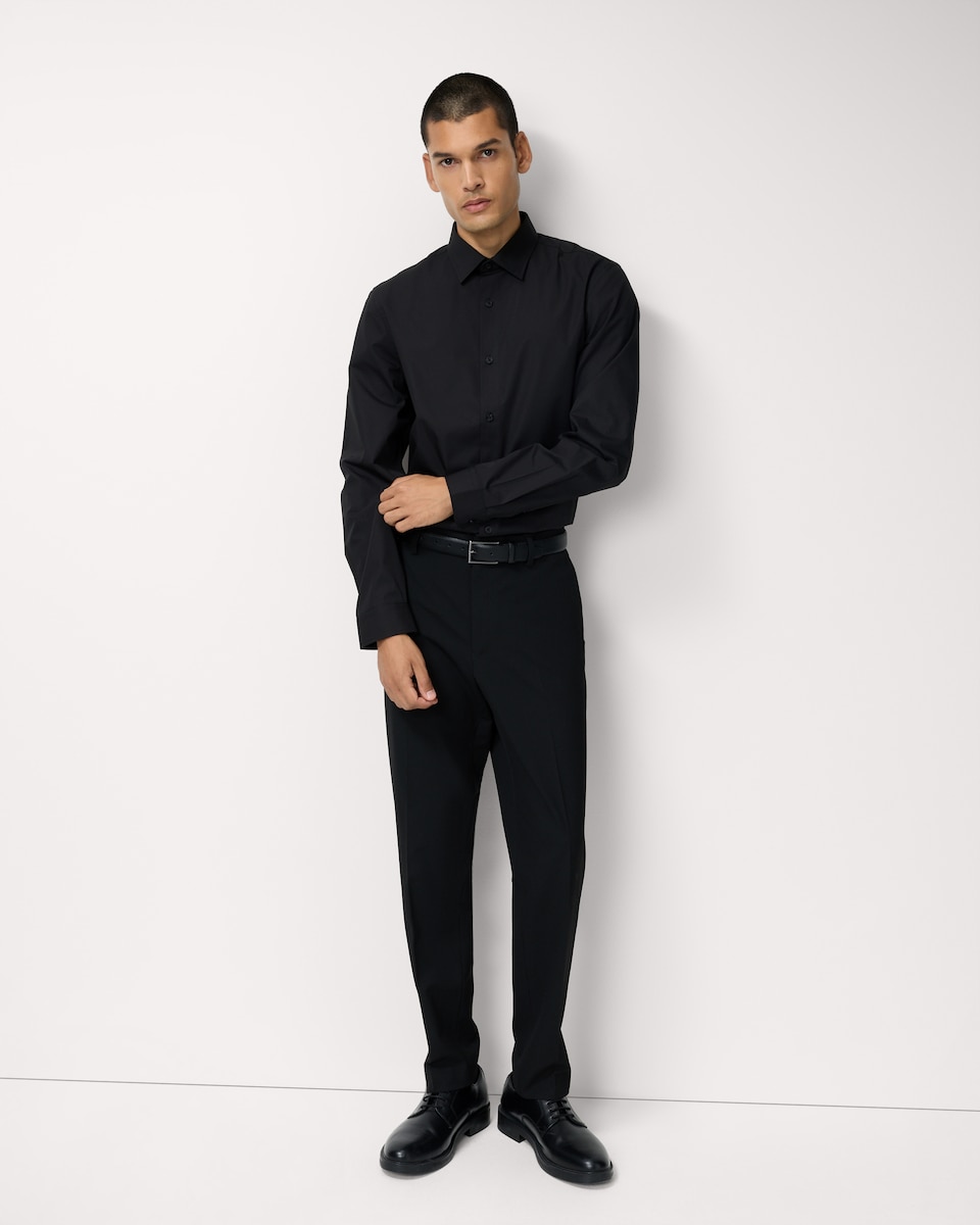 image 1 of F&F 2-Pack Slim Fit Easy Iron Long Sleeved Formal Shirts in Black