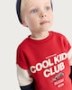 image 1 of F&F Boys Cotton Rich Cool Kids Club Slogan Sweatshirt and Joggers Set  in Red