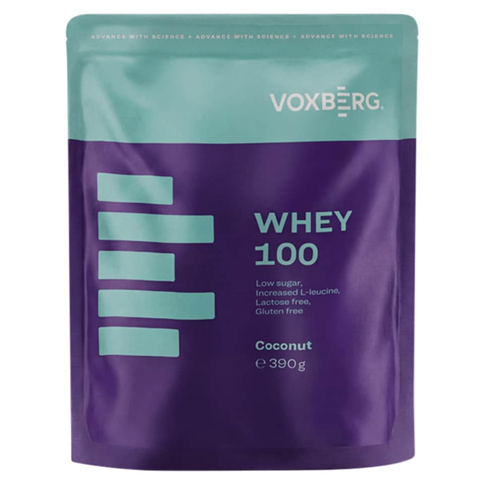 Voxberg Protein Whey 100 bielkovinový prášok príchuť kokos 13 x 30 g (390 g)