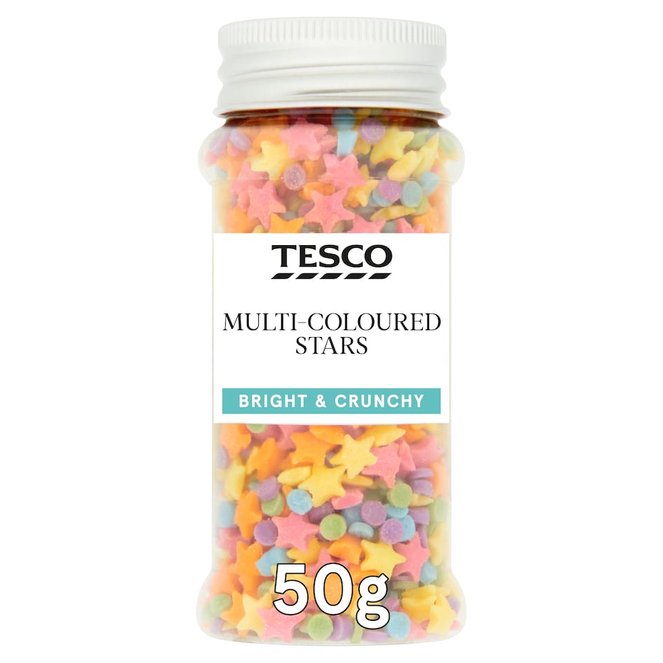 Tesco Multi-Coloured Stars Sprinkles 50g