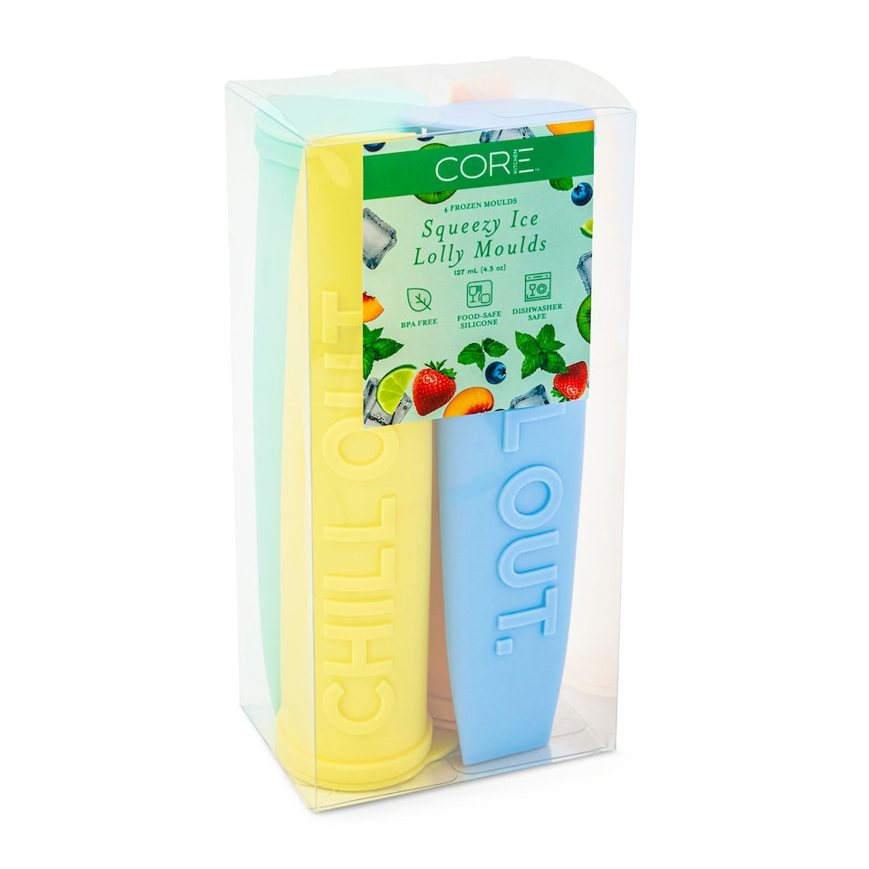 image 1 of Core Kitchen Pastel Squeezy Lolly Moulds Set of Four