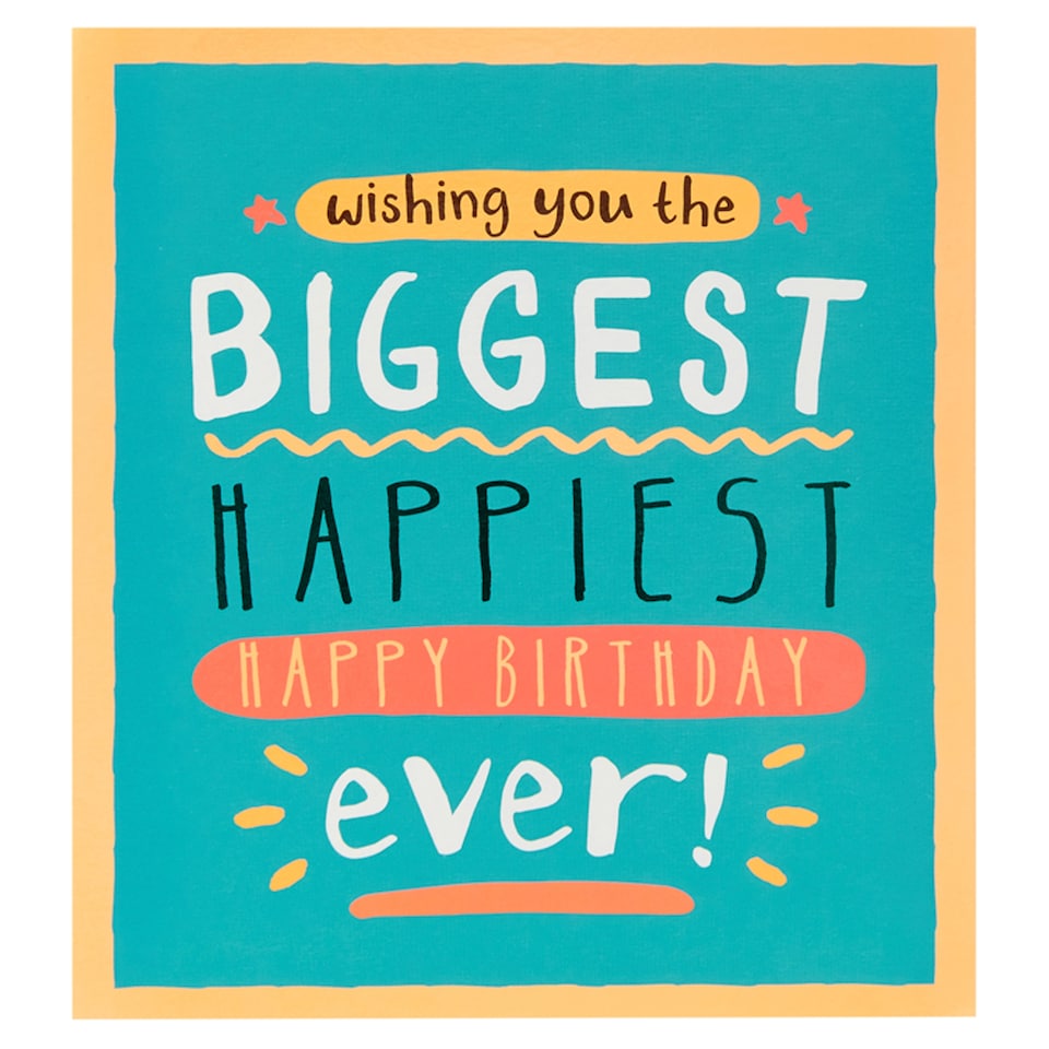 Inkdrops Birthday Card Biggest Happiest Birthday
