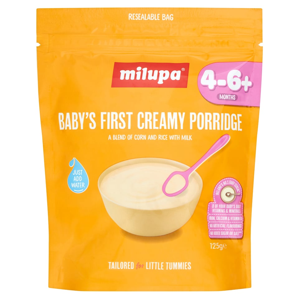 Milupa First Creamy Porridge Baby Cereal 4-6+ Months 125g