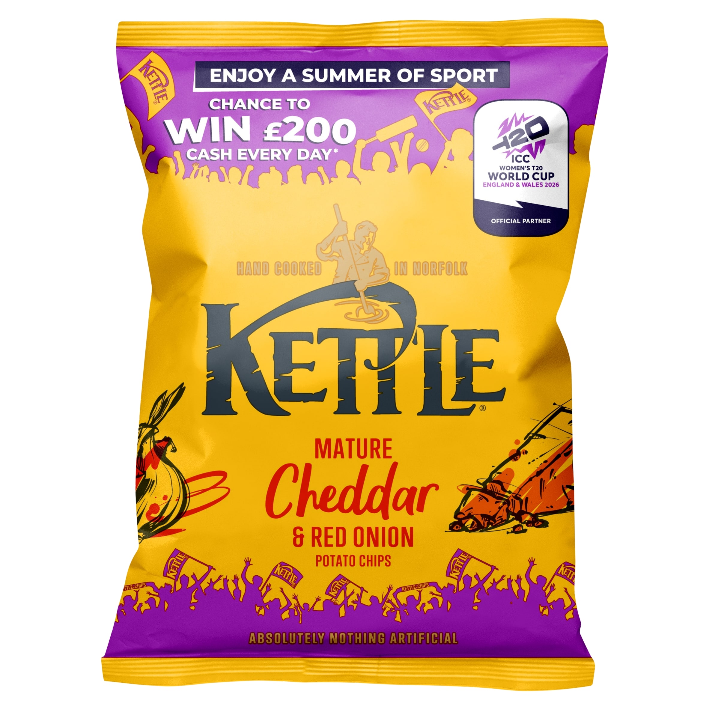 Kettle Mature Cheddar & Red Onion Chips 40g