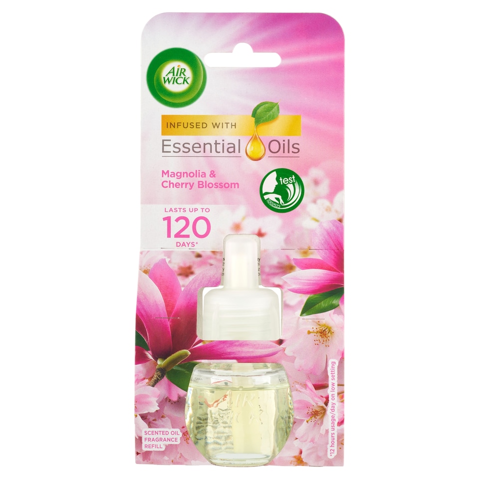 image 1 of Air Wick Essential Oils Scented Oil Fragrance Refill Magnolia & Cherry Blossom 19ml