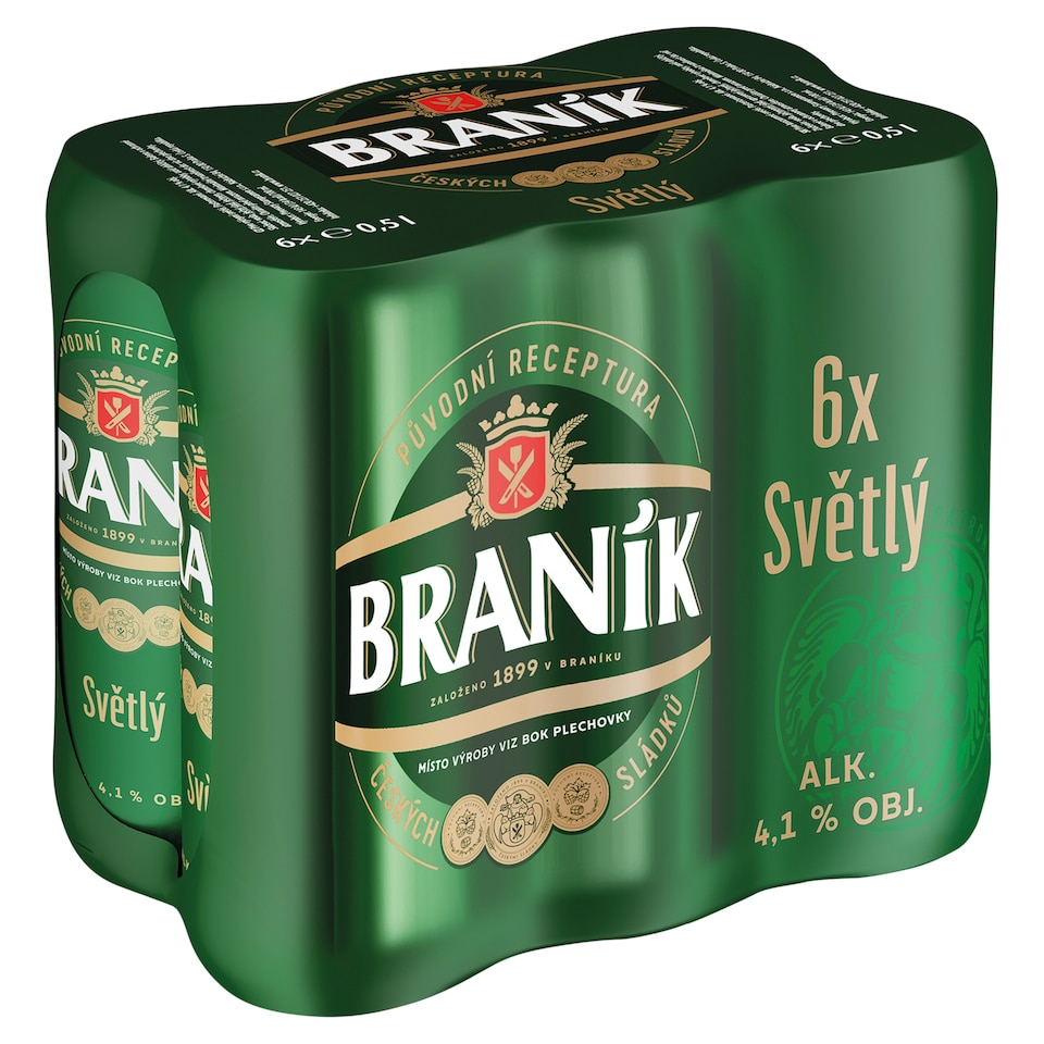 Obrázek 1 pro produkt Braník Pivo výčepní světlé 6 x 0,5l