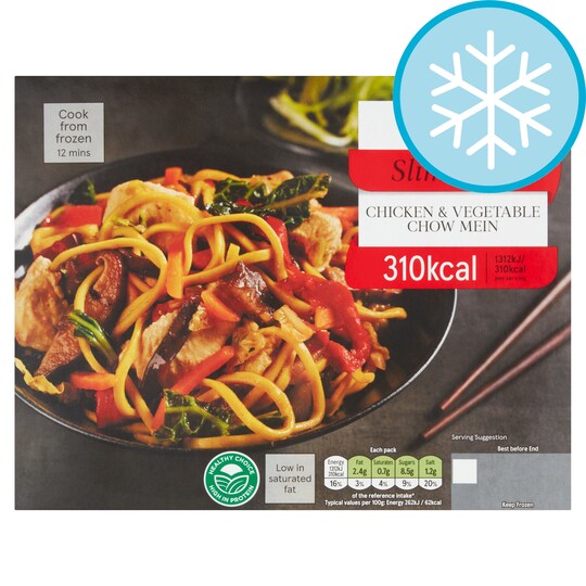 Tesco Slim Cook Chicken & Vegetable Chow Mein 500G Tesco Groceries