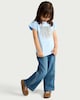 image 2 of F&F Girls Pure Cotton Sequin Shell T-Shirt in Blue