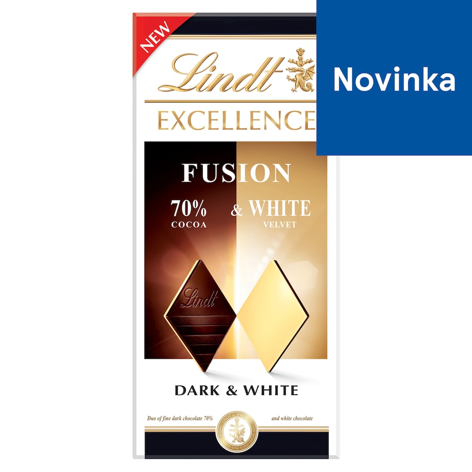 Lindt Excellence Fusion extra horká čokoláda a biela čokoláda 100 g