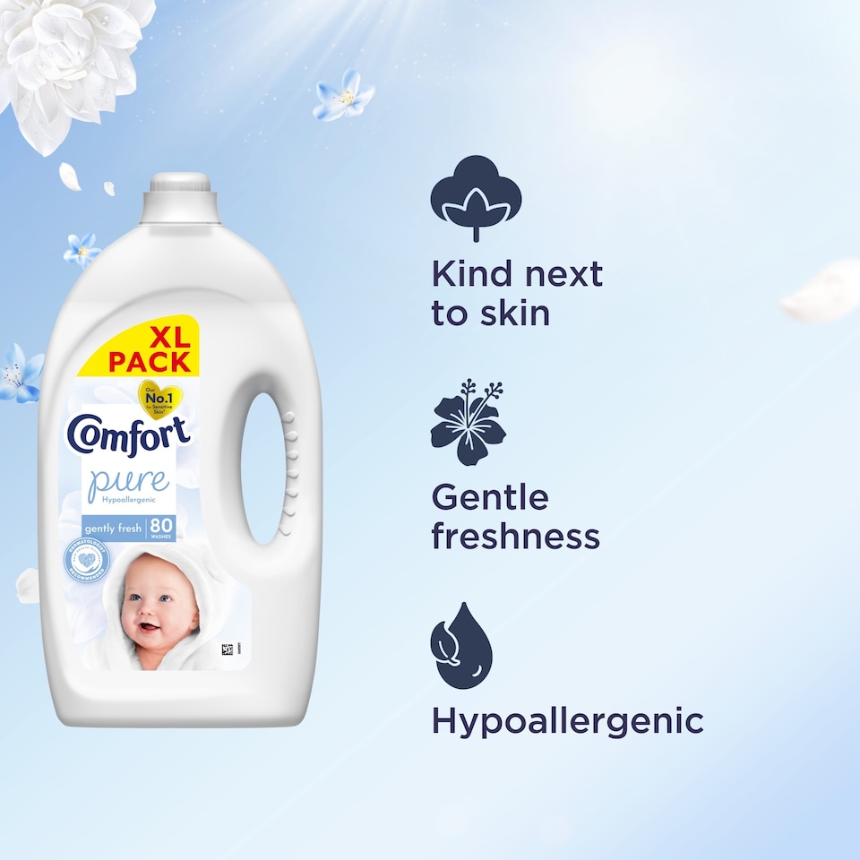 image 1 of Comfort Pure Sensitive Gently Fresh Fabric Conditioner 80 Washes 2400ml
